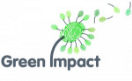 The Green Impact logo with the image of a flower and seeds blowing off it.