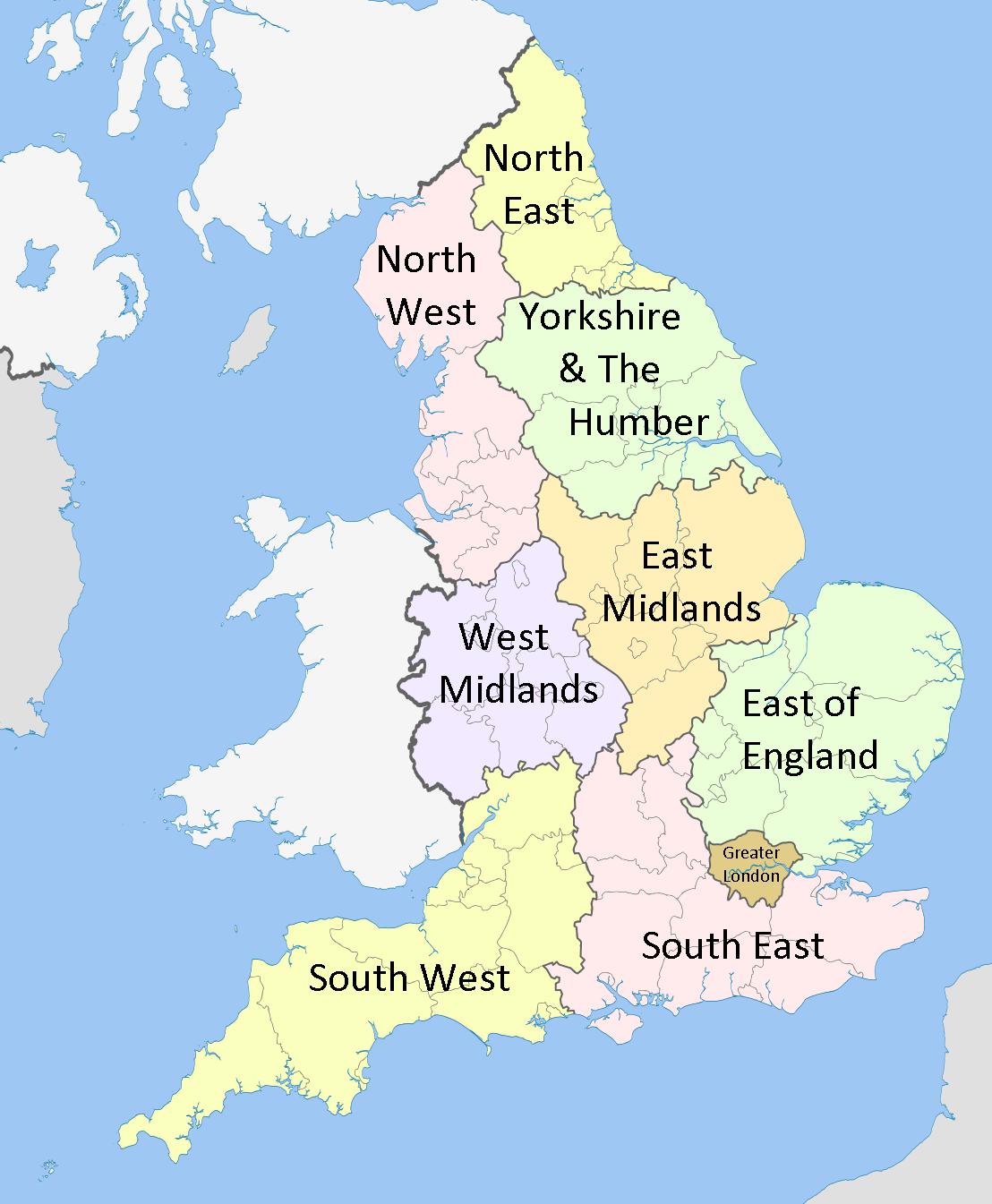 Regions Of England 